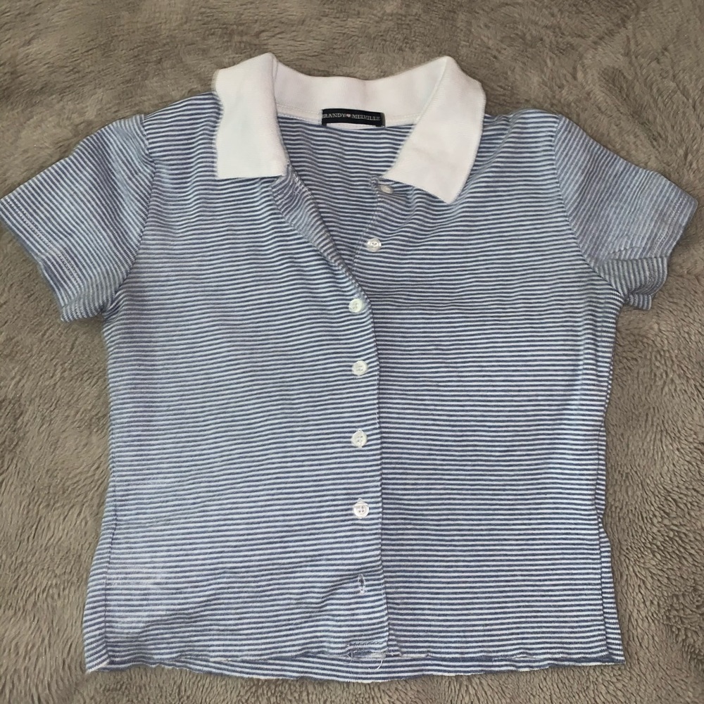 blue striped brandy melville caroline top